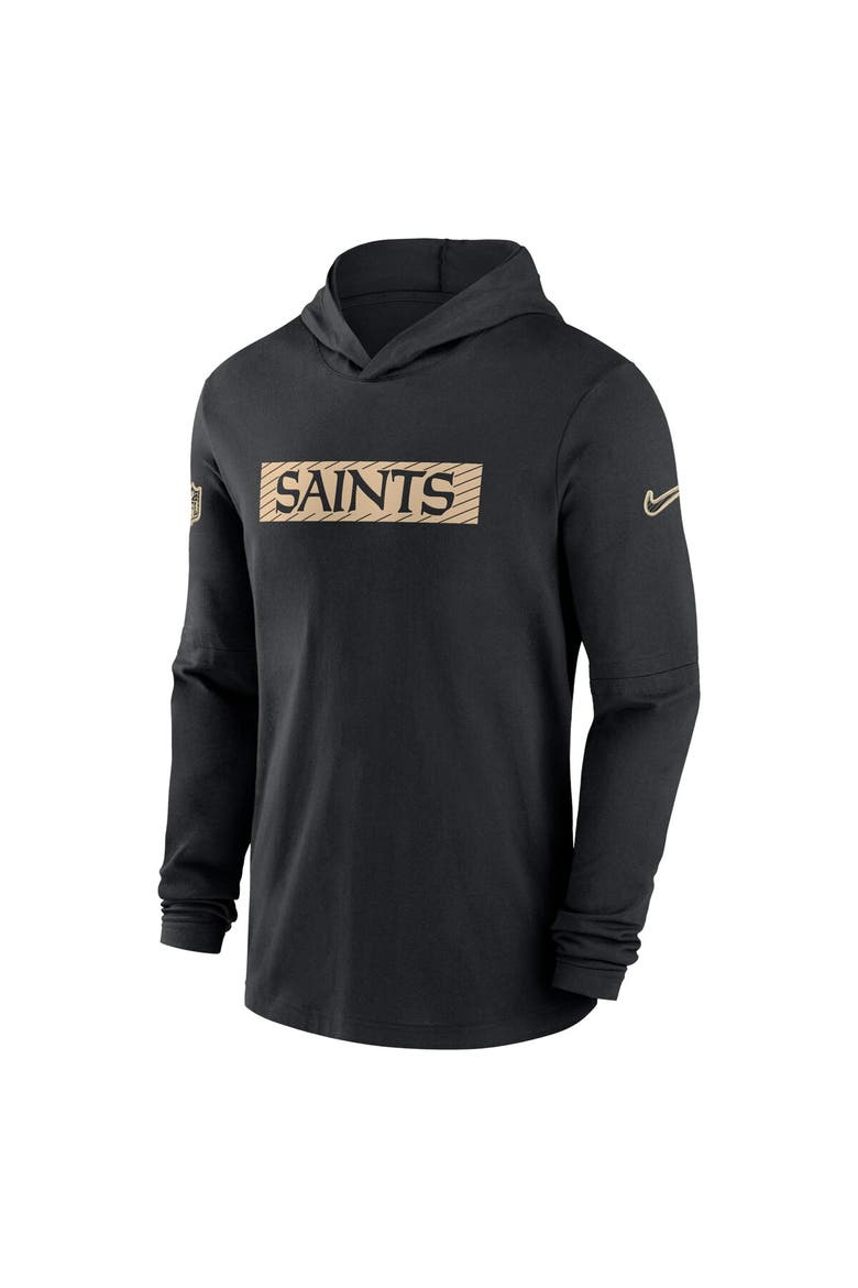 Men's Nike Black New Orleans Saints Sideline Hoodie Performance Long Sleeve T-Shirt, Alternate, color, Black
