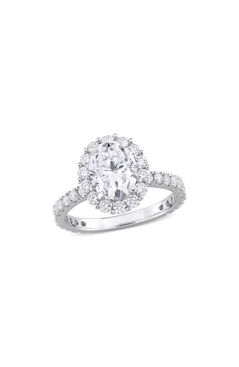 Sterling Silver Created Moissanite Engagement Style Ring