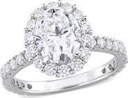 DELMAR Sterling Silver Created Moissanite Engagement Style Ring