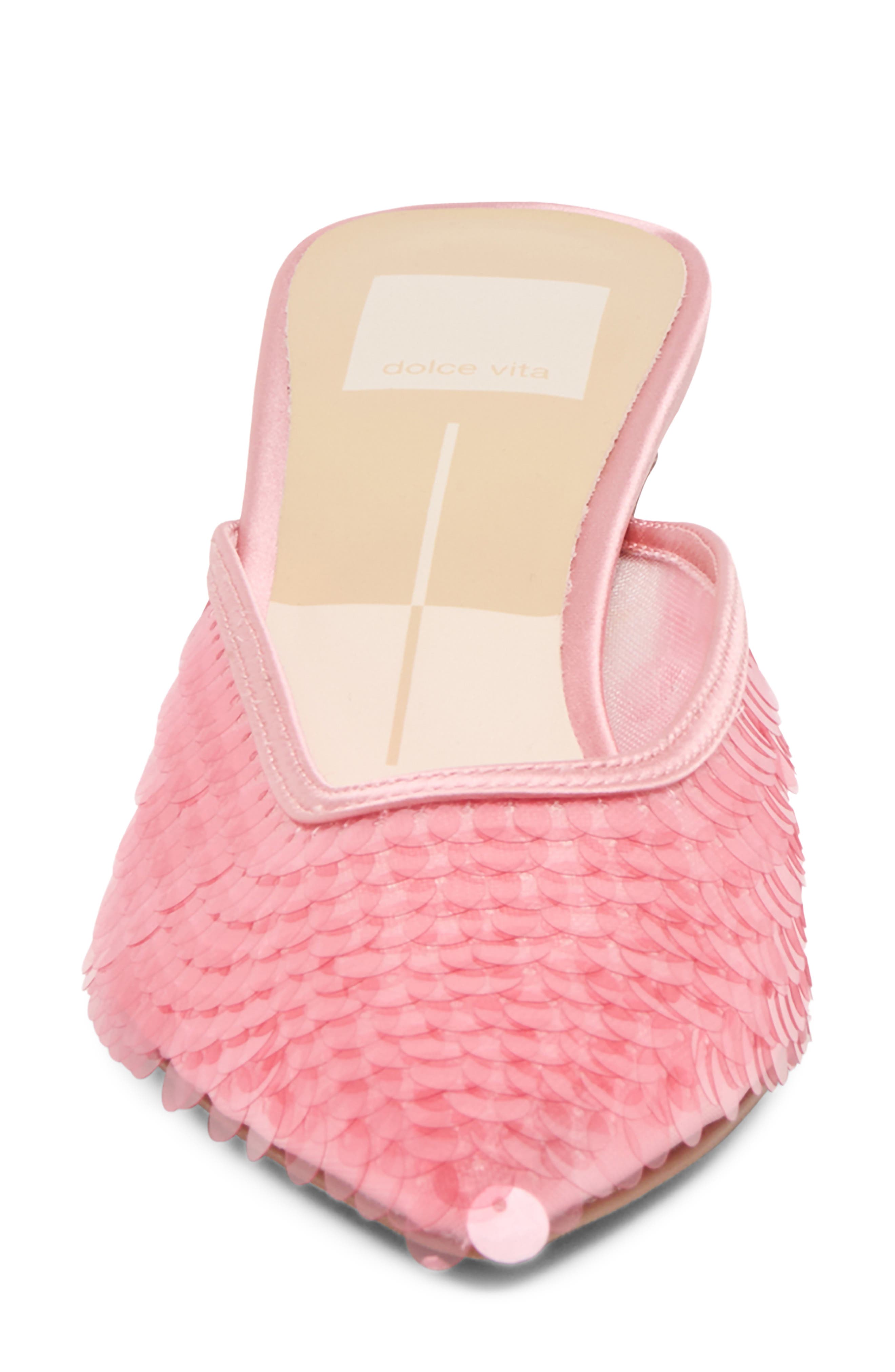 Cleo Shimmer Kitten Heel Mule, Alternate, color, LIGHT PINK SEQUIN