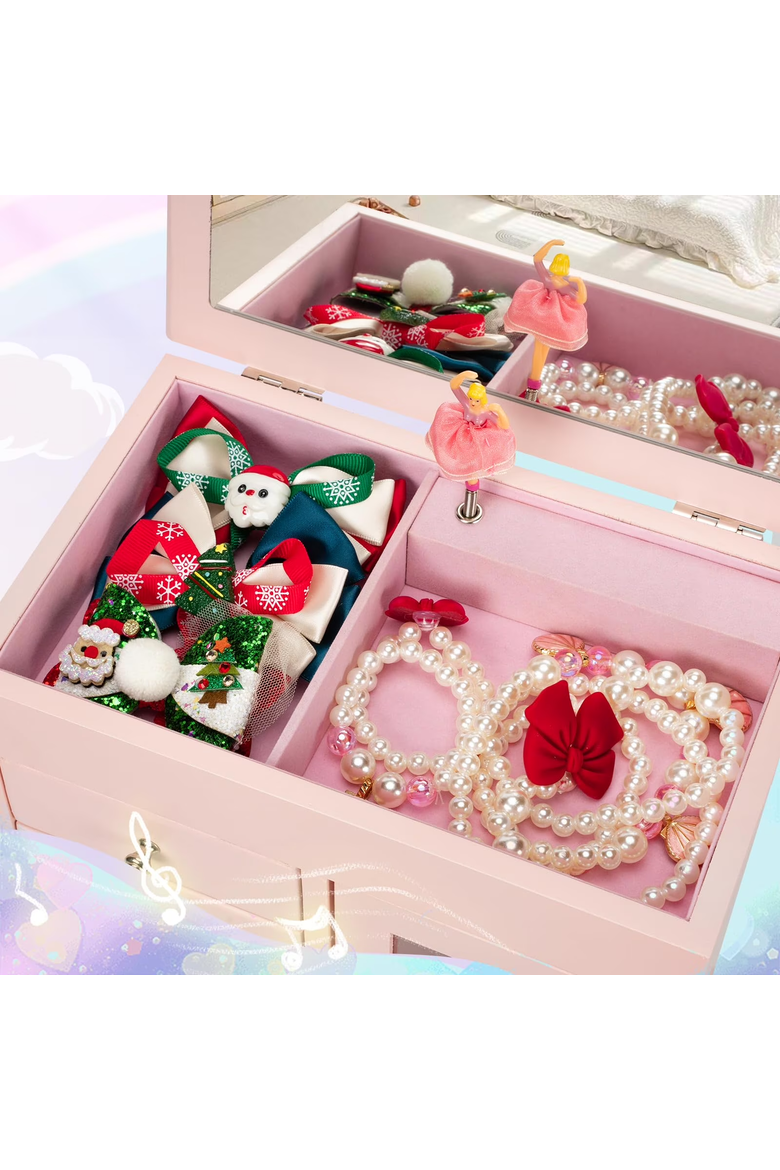 Wooden Pink Ballerina Musical Jewelry Storage Chest for Girls, Alternate, color, Pink
