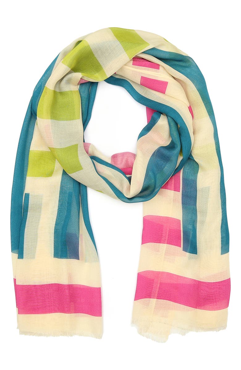 Kurt Geiger London Mixed Stripe Oblong Scarf, Main, color, 