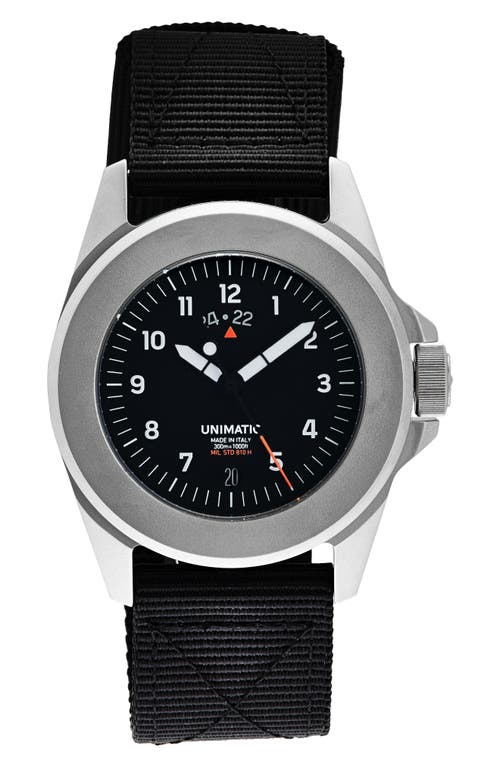 Unimatic Modello Quattro Quartz Nato Strap Watch, 41mm In Black Steel