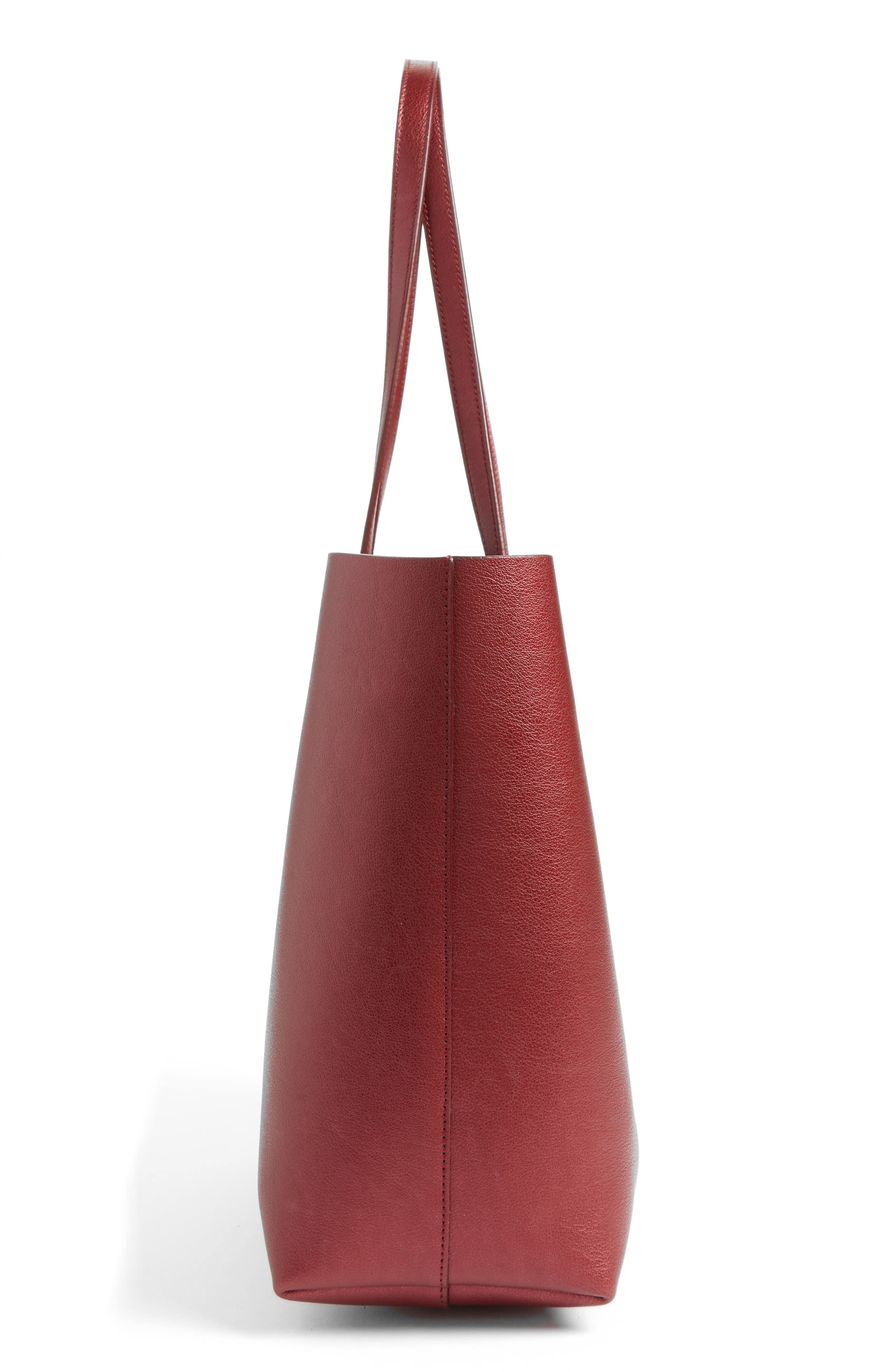 Saint Laurent East/West Leather Tote with Zip Pouch, Alternate, color, 