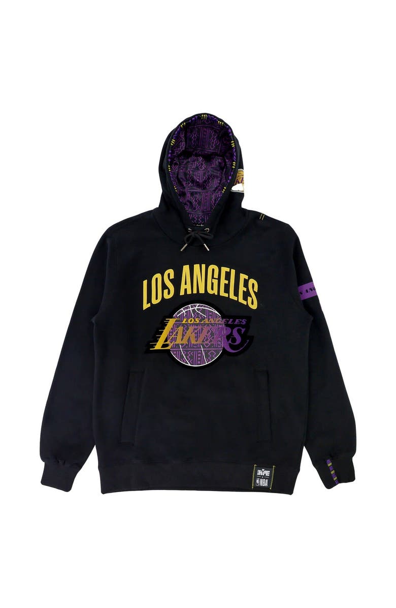 Two Hype Unisex NBA x Two Hype Black Los Angeles Lakers Culture & Hoops Heavyweight Pullover Hoodie, Alternate, color, Black