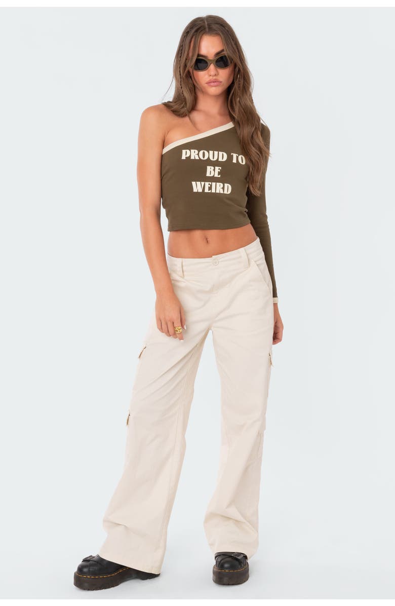 EDIKTED Zuri Cotton Twill Cargo Pants, Alternate, color, Beige