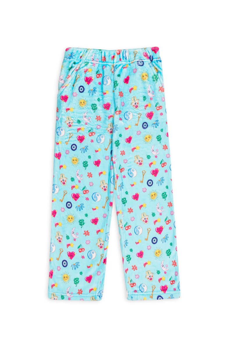 Preppy Goose Plush Lucky Charm loungewear pant, Main, color, Light Blue