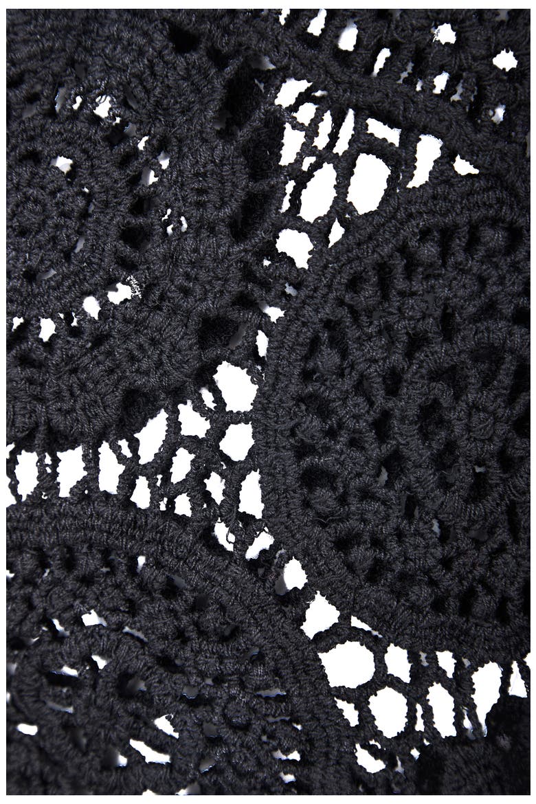 Crocheted High-Low Cover-Up, Alternate, color, BLACK