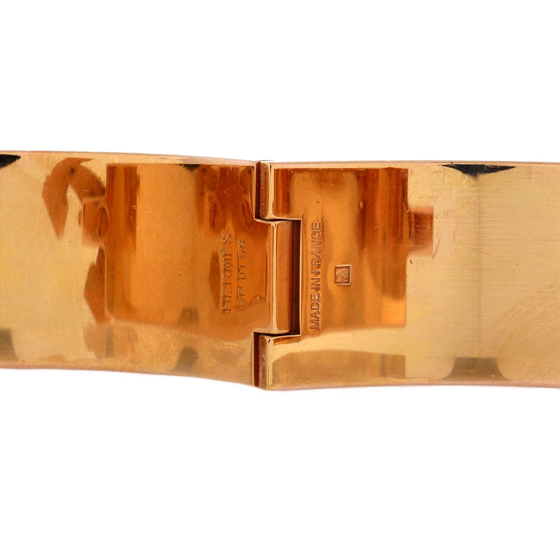 Clic Clac H Bracelet Metal and Enamel Wide, Alternate, color, White