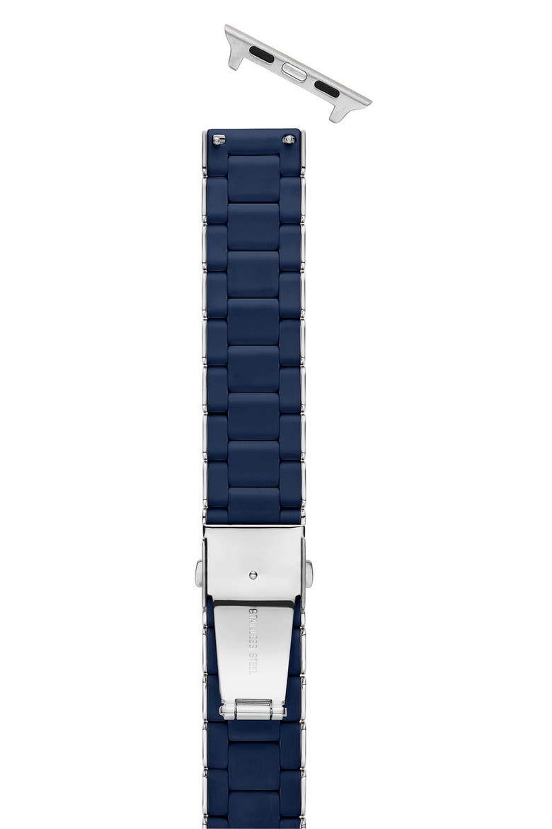 Silicone 20mm Apple Watch® Bracelet Watchband, Alternate, color, NAVY