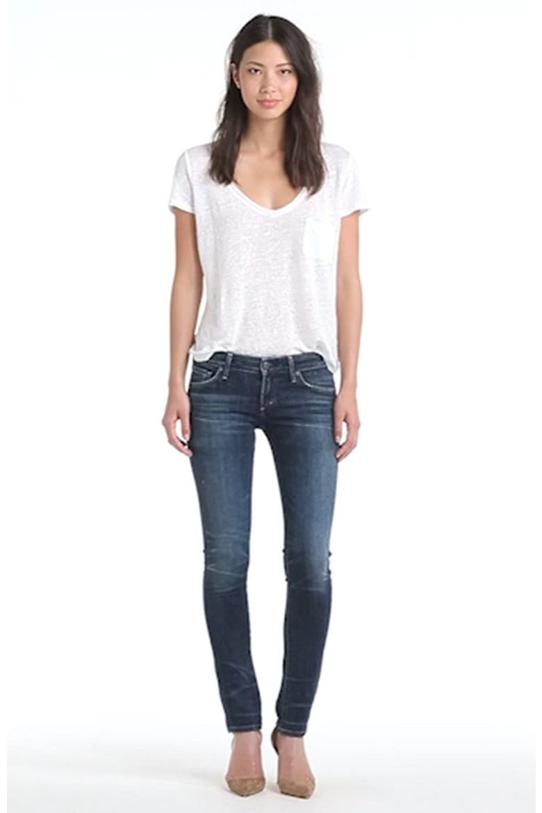 'Racer' Whiskered Skinny Jeans, Alternate, color, PATINA