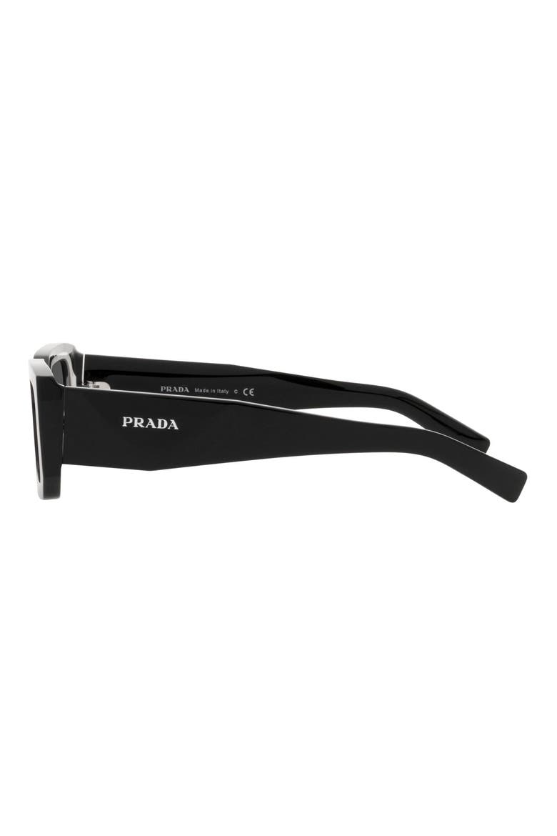 54mm Rectangular Sunglasses, Alternate, color, BLACK/ WHITE