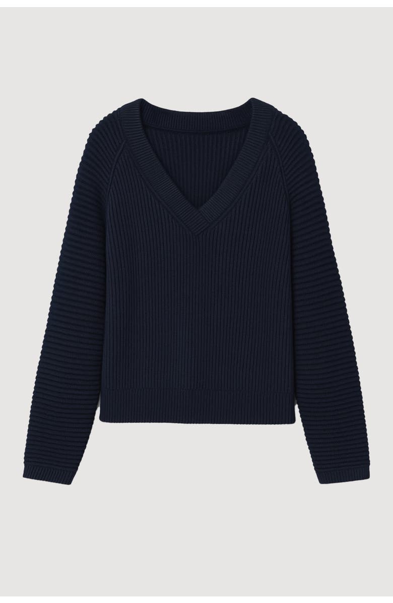 Modern Citizen Malala Organic Cotton-Wool Ottoman Sweater, Alternate, color, Navy