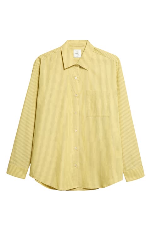 Yoshi Stripe Cotton Button-Up Shirt