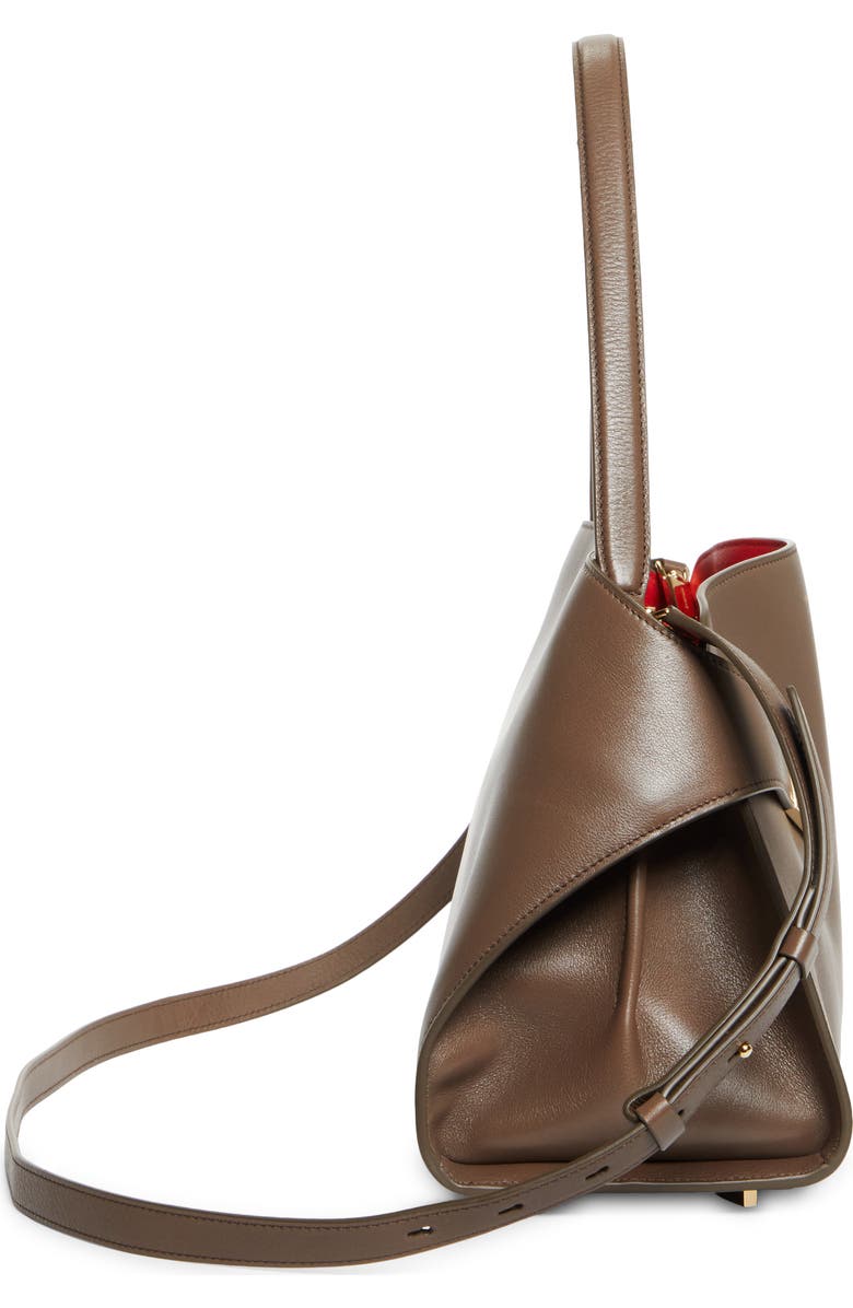 FERRAGAMO Small Hug Leather Top Handle Bag, Alternate, color, Clay/ Flame Red