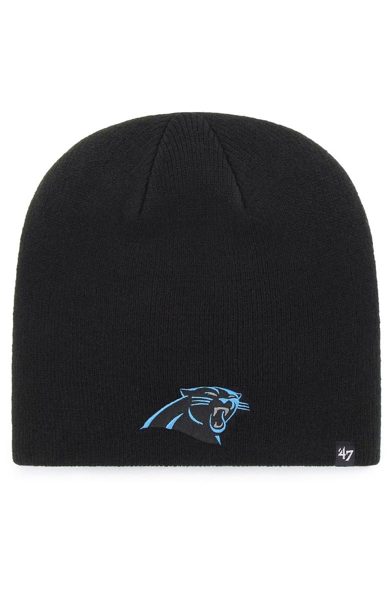 '47 Men's '47 Black Carolina Panthers Primary Logo Knit Beanie, Main, color, 