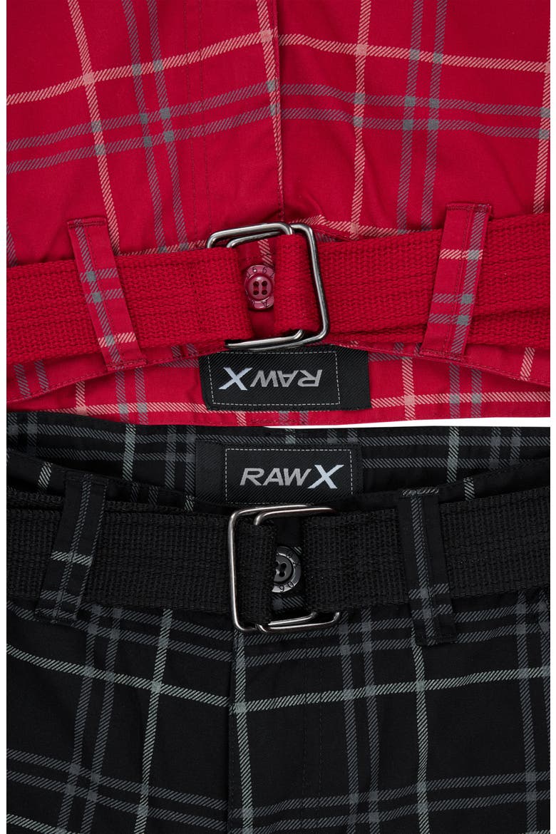 Kids' 2-Pack Belted Twill Cargo Shorts, Alternate, color, BLACK PLAID/ RED PLAID