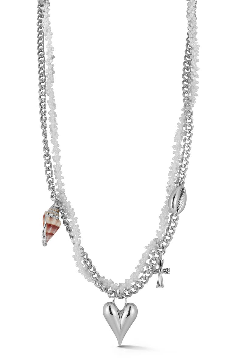 GLAZE JEWELRY Layered Charm Necklace, Main, color, 