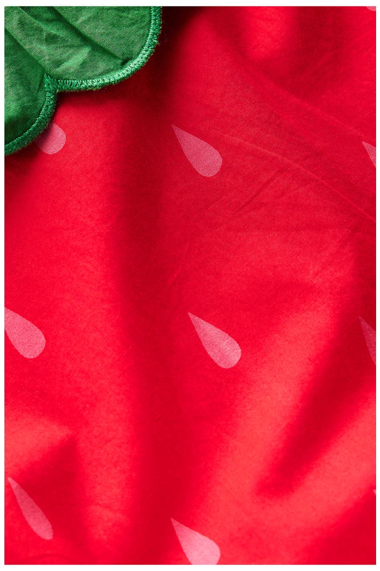 Kids' Strawberry Bubble Hem Poplin Dress, Alternate, color, POPPY RED STRAWBERRY