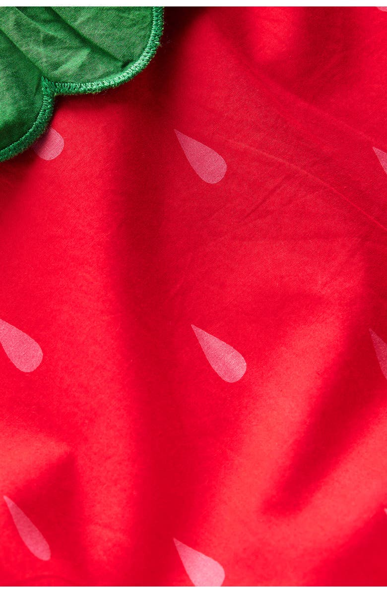 Mini Boden Kids' Strawberry Bubble Hem Poplin Dress, Alternate, color, Poppy Red Strawberry