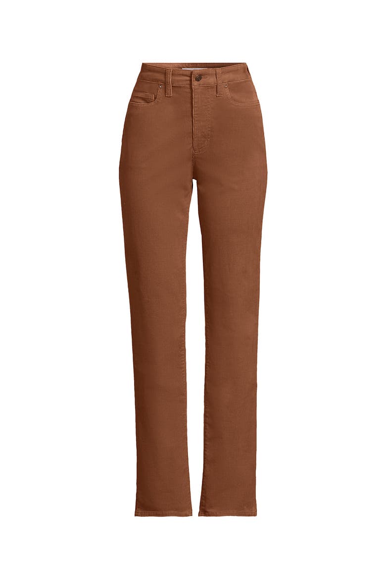 Fine Wale Embroidery Corduroy High Rise Straight Leg Pants, Alternate, color, Maple Toffee
