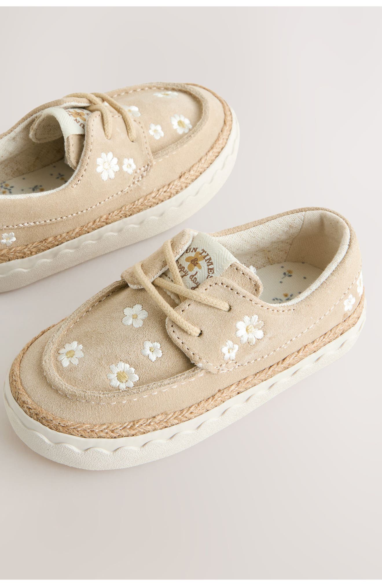 NEXT Kids' Floral Boat Shoe, Alternate, color, Neutral
