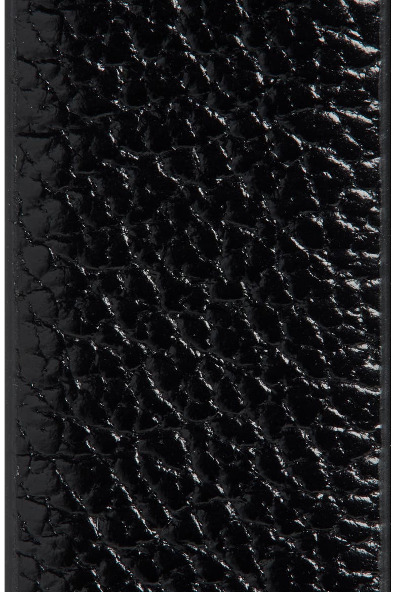 Metal T Goatskin Leather Belt, Alternate, color, 1N001 BLACK