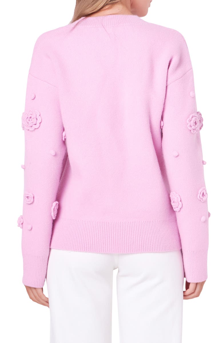 English Factory 3D Flower V-Neck Sweater, Alternate, color, 