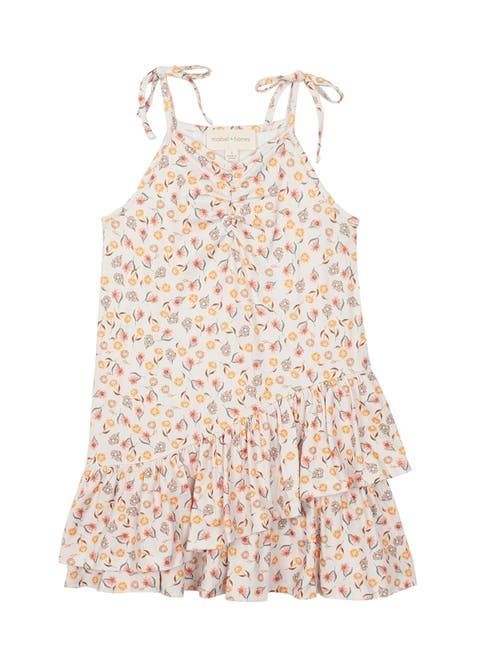 Mabel and Honey Girls' Golden Hour Floral Halter Dress, Size 4, Nordstrom Exclusive.