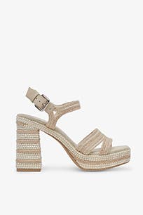 Craft-inspired sandals in every heel height.