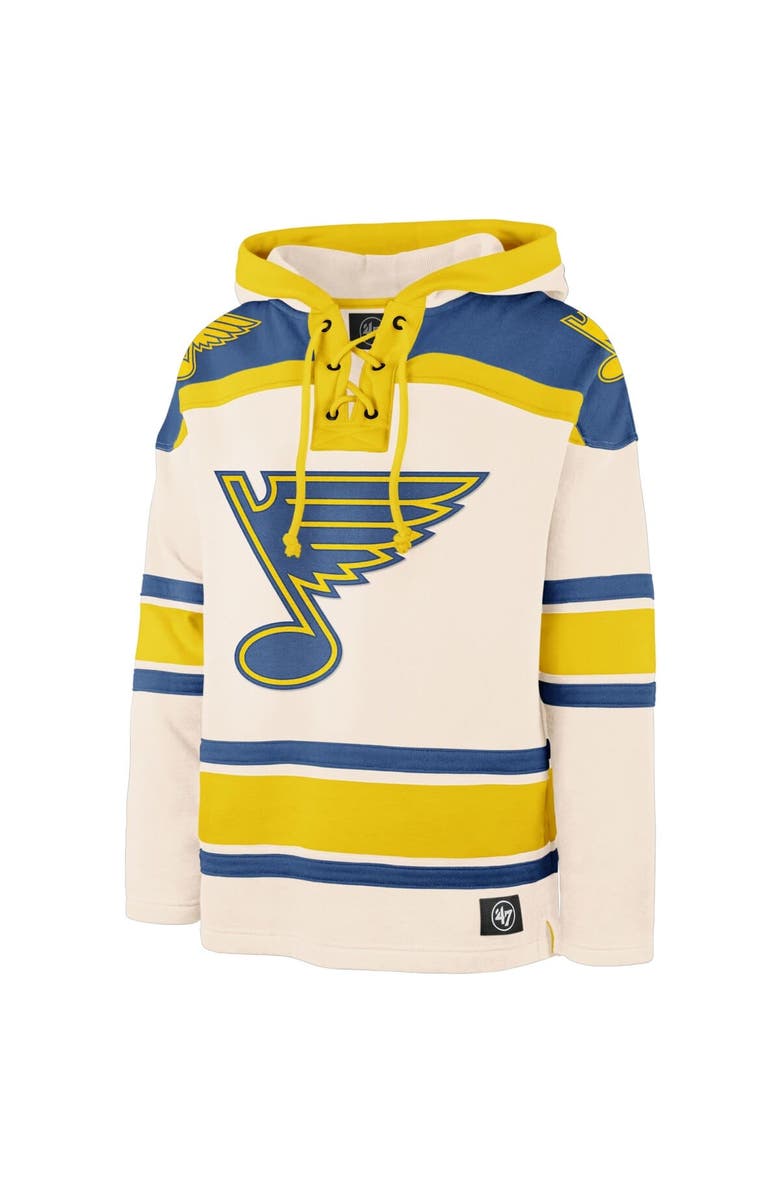 '47 Men's '47  Cream St. Louis Blues 2025 NHL Winter Classic Superior Lacer Pullover Hoodie, Alternate, color, 