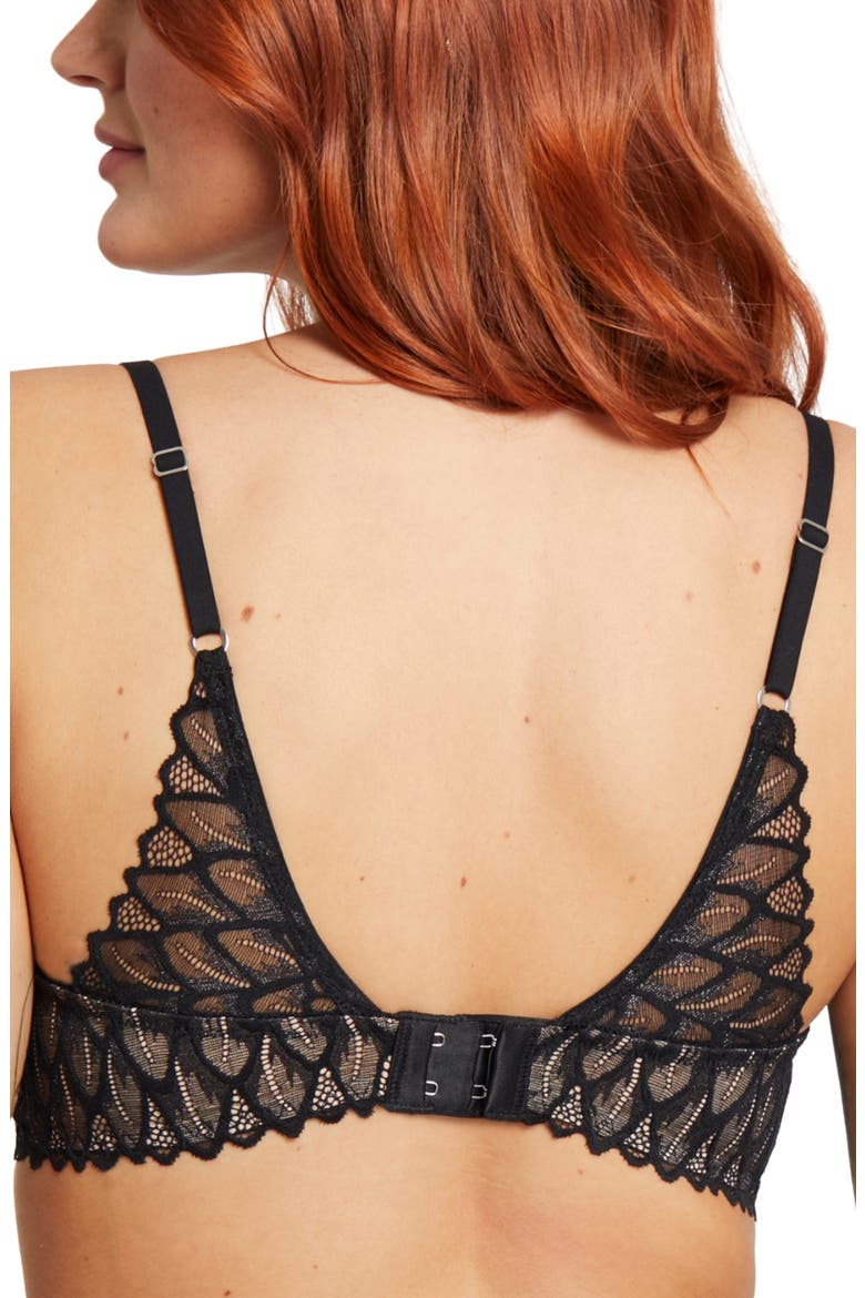 Lacey Keyhole Lace Underwire Bra, Alternate, color, BLACK