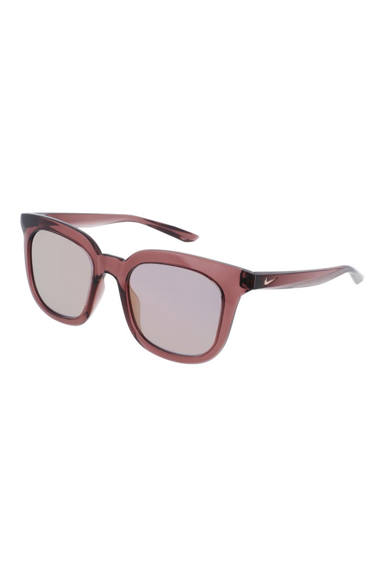 Myriad 52mm Mirrored Square Sunglasses, Alternate, color, SMOKEY MAUVE/BROWN/GOLD