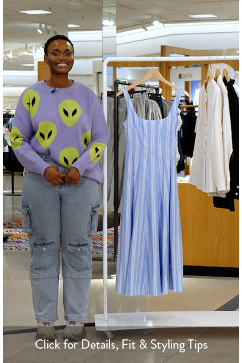 Wells Pinstripe A-Line Midi Dress video