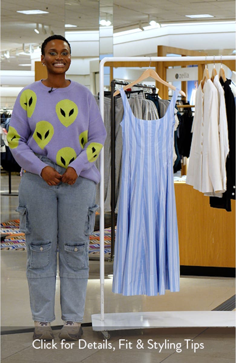 Wells Pinstripe A-Line Midi Dress, sales video thumbnail