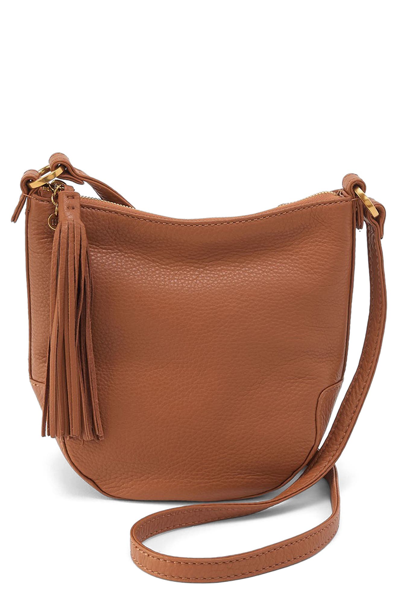 HOBO Lexi Leather Crossbody Bag, Main, color, Warm Honey