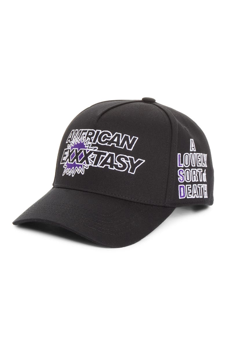 American Exxxtasy Snapback Baseball Cap, Main, color, JET BLACK