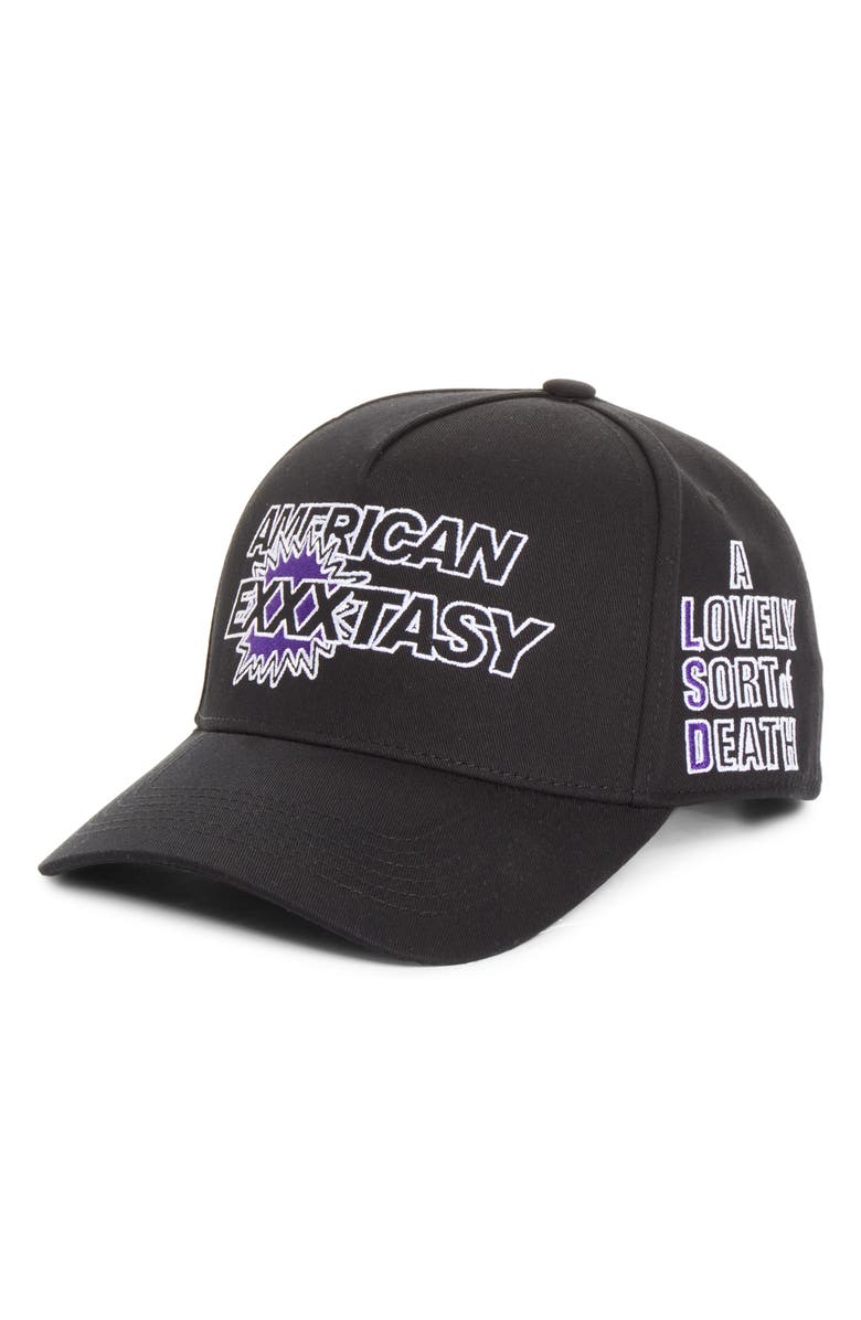 MIDNIGHT RODEO American Exxxtasy Snapback Baseball Cap, Main, color, Jet Black