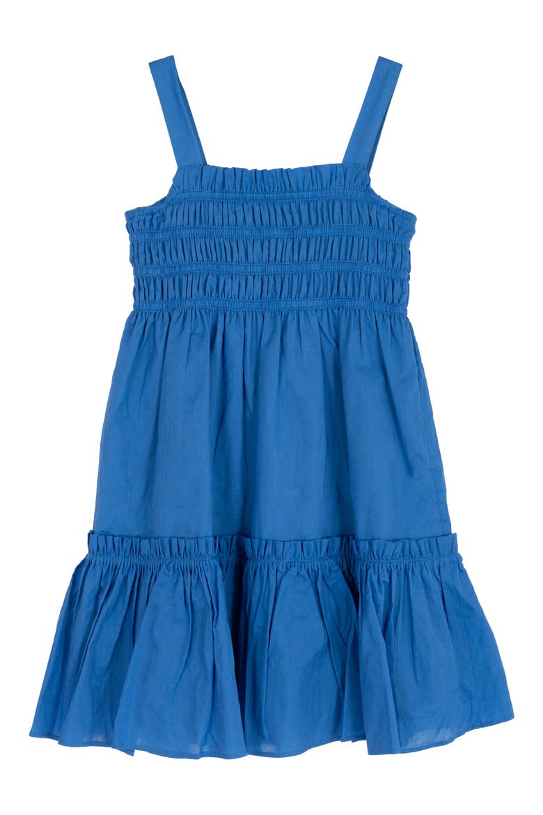 Kids' Cotton Tiered Dress, Main, color, ROYAL