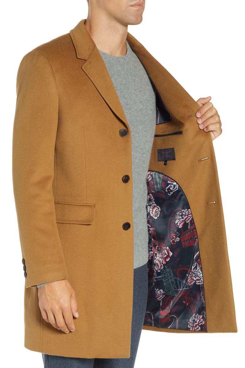 Swish Wool & Cashmere Overcoat, Alternate, color, CAMEL