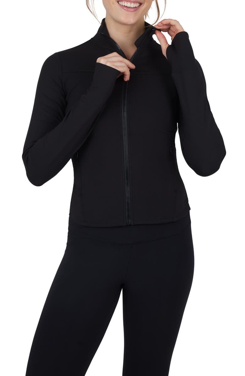 YOGALICIOUS Lux Dominque Fitted Crop Jacket, Main, color, 