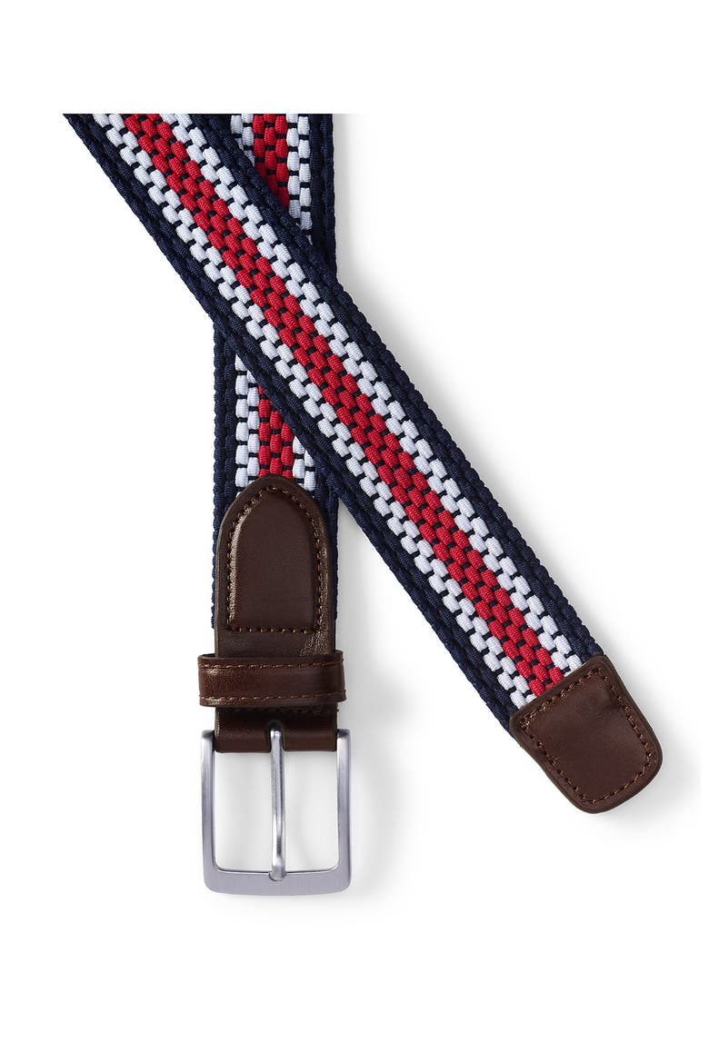 Elastic Braid Belt, Alternate, color, Red White Blue Stripe