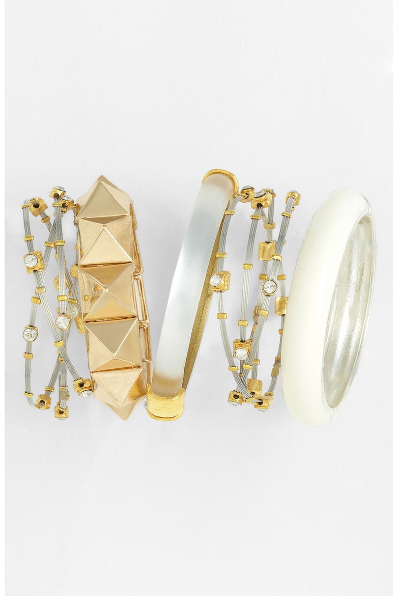 Studded Stretch Bracelet, Alternate, color, GOLD