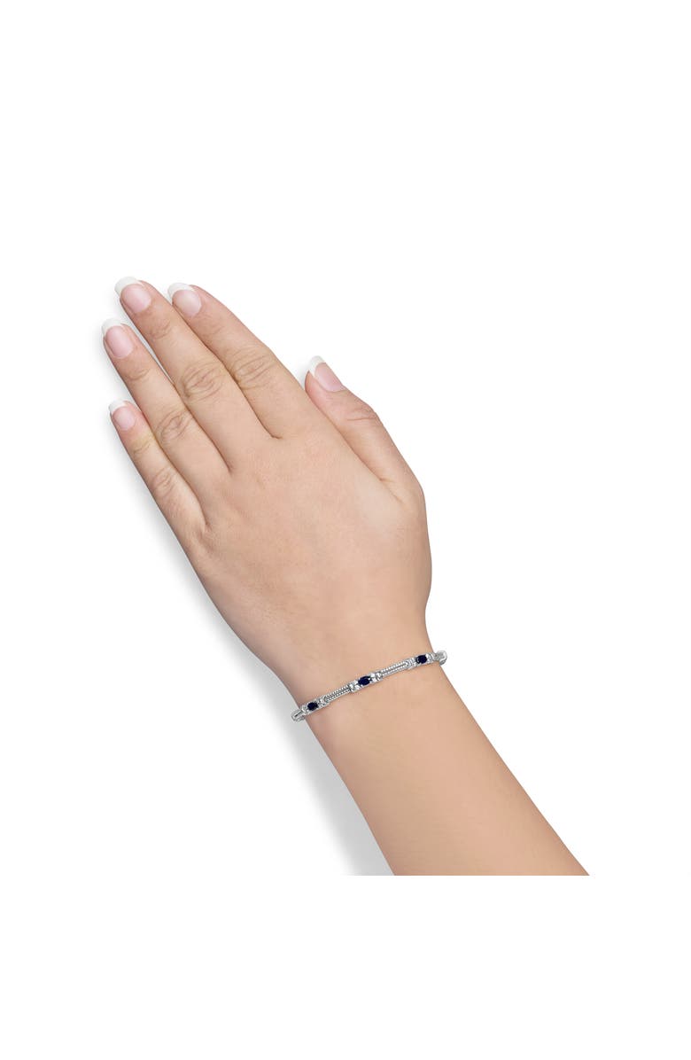 Haus of Brilliance 14K Gold 1/2 Cttw Diamond & Sapphire Braided Link Bracelet, Alternate, color, White