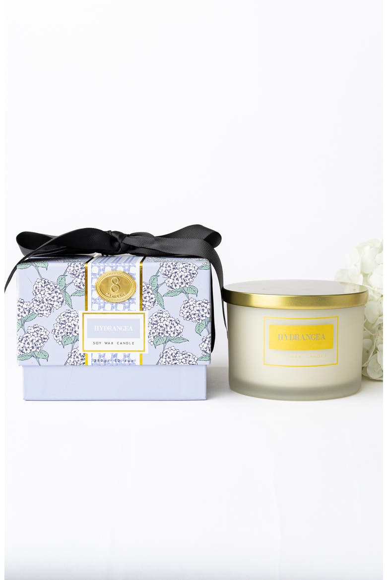 Hydrangea Stem 3-Wick Candle, Main, color, BLUE