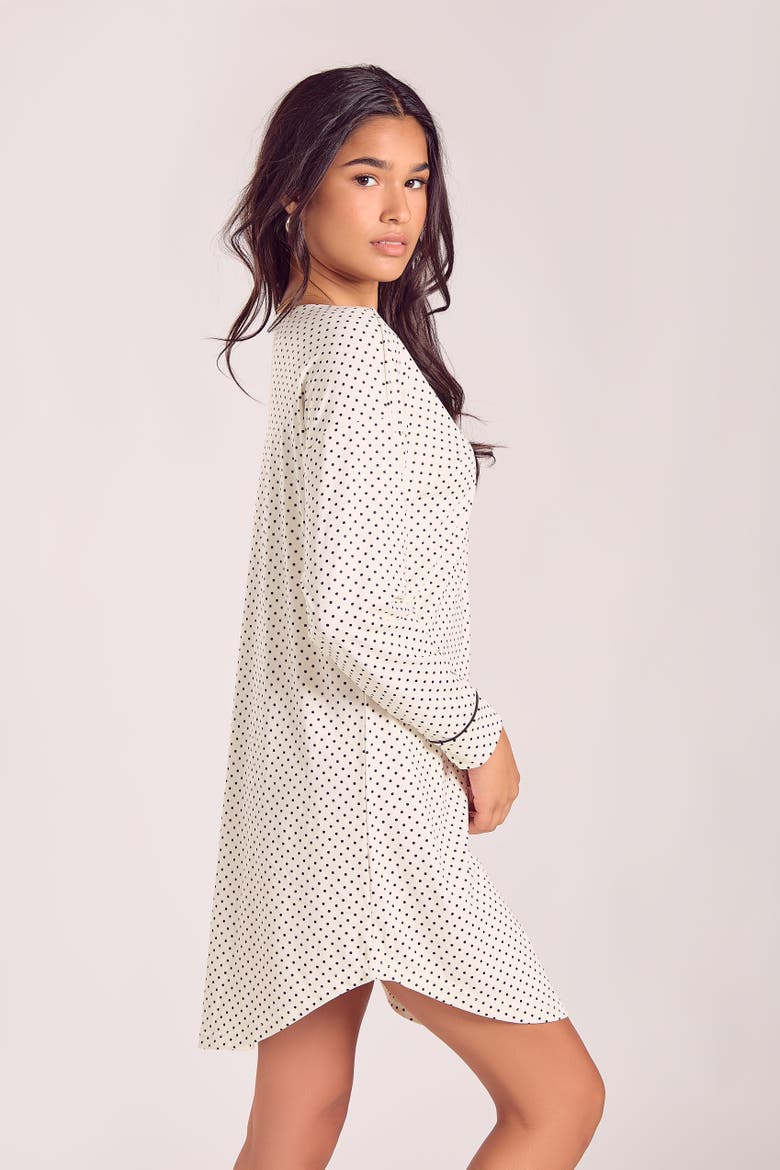 Microfiber Knit Sleep Shirt with Functional Buttons, Alternate, color, Ivory