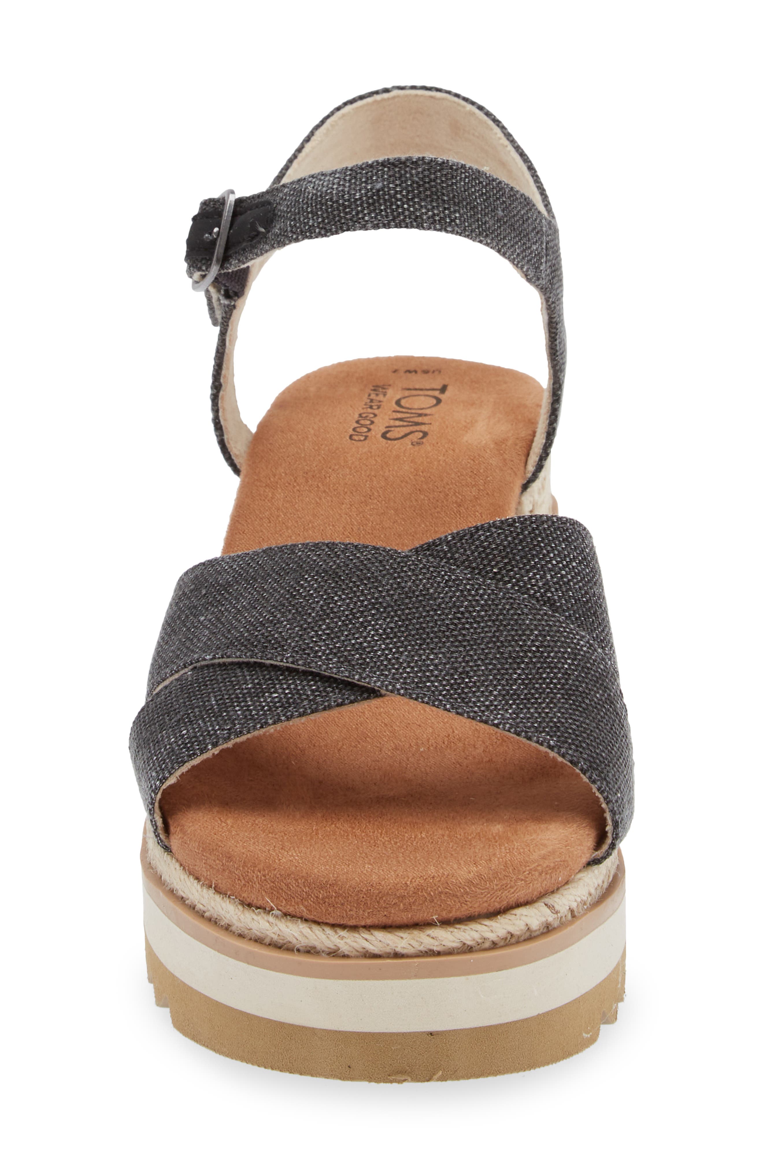 TOMS Gia Platform Wedge Sandal, Alternate, color, Black