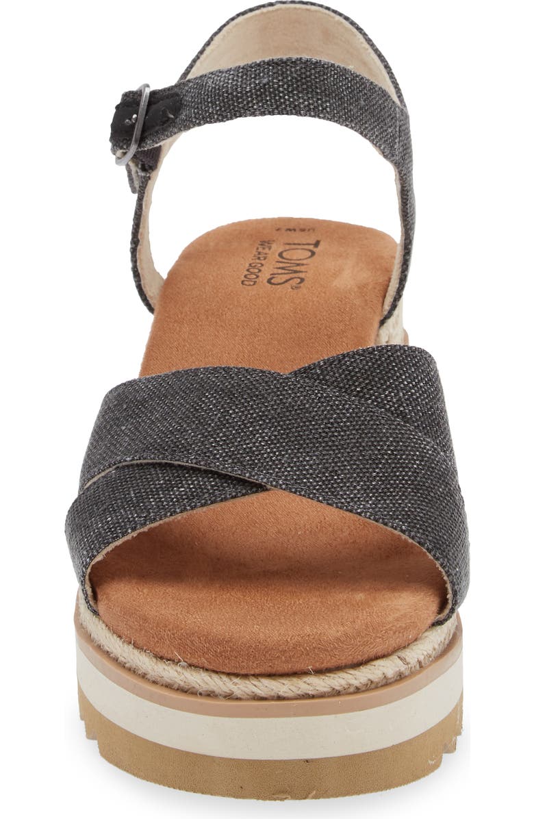 TOMS Gia Platform Wedge Sandal, Alternate, color, Black