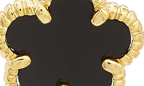 Juvell Onyx Clover Stud Earrings In Yellow