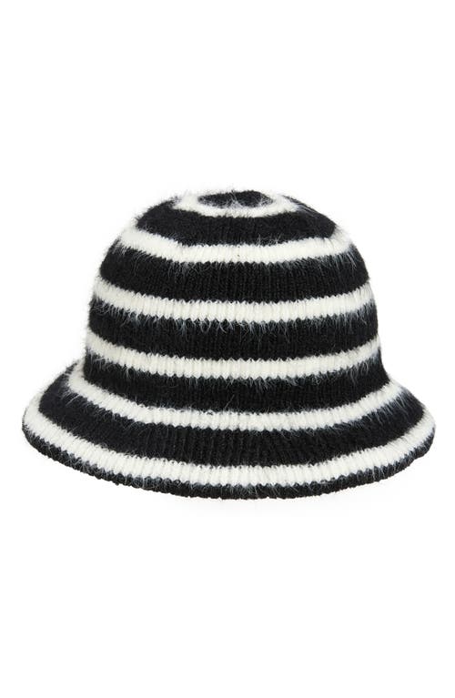 Tasha Mixed Stripe Bucket Hat In Black